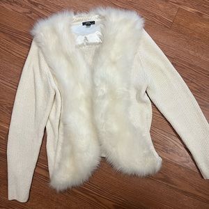 Ivory foe fur sweater